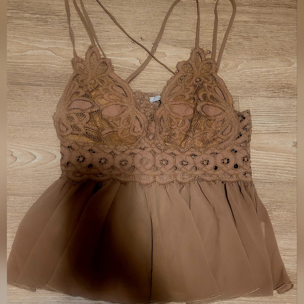Bohemian Brown Cami Top sz MEDIUM